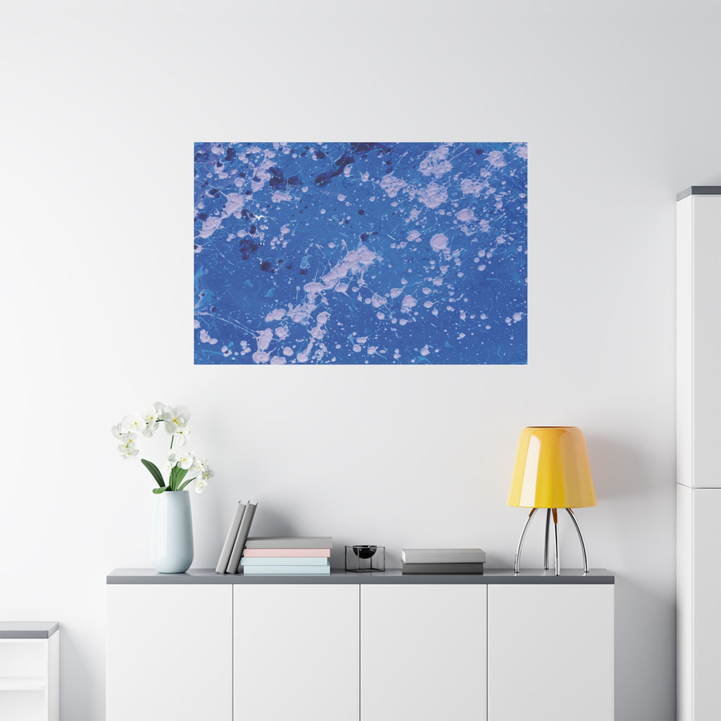 Blue Abstract Splatter Canvas Print  Dots (Matte Stretched 1.25")