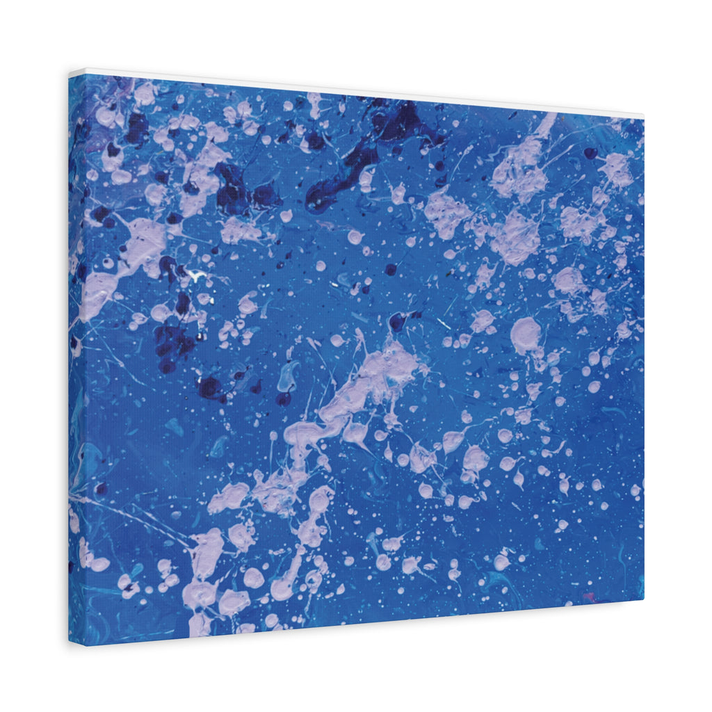 Blue Abstract Splatter Canvas Print  Dots (Matte Stretched 1.25")