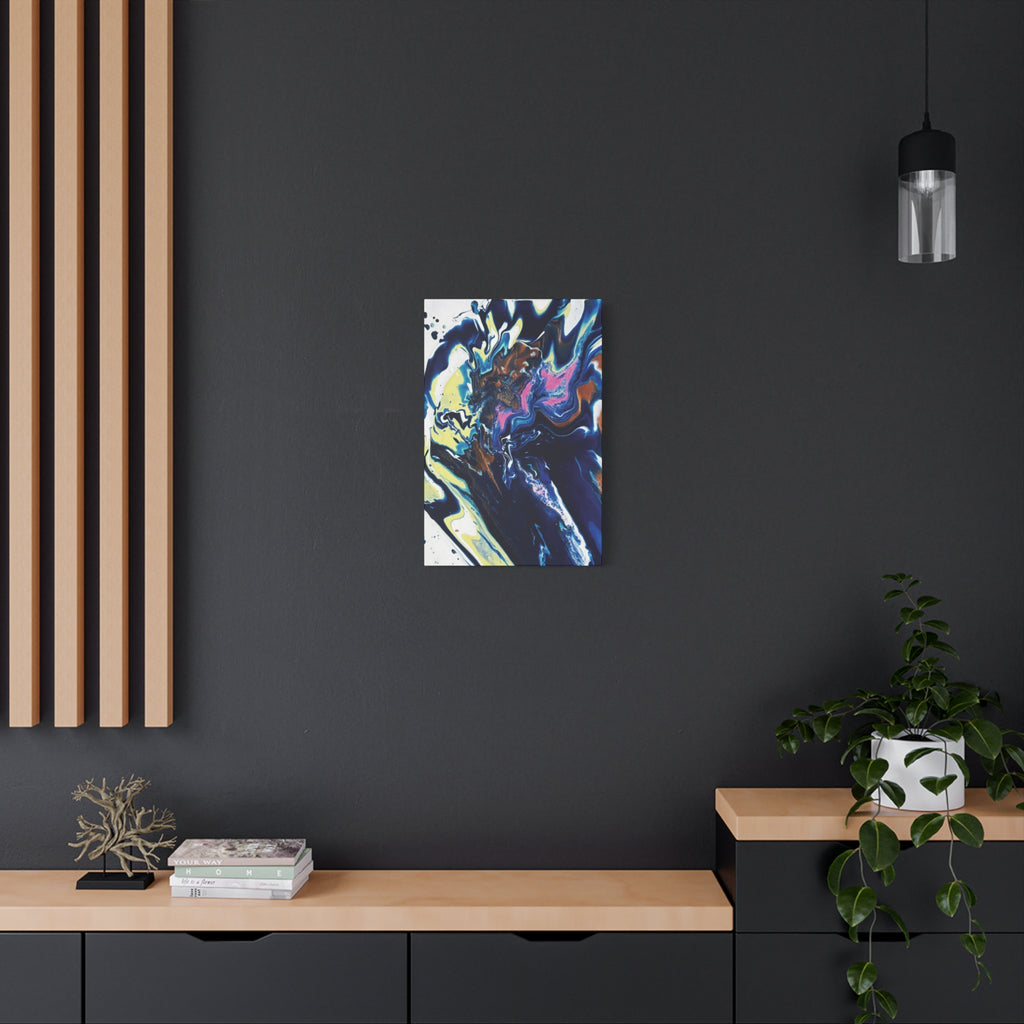 Change Abstract Blue Fluid Art Matte Canvas Print (Stretched Wall Art)
