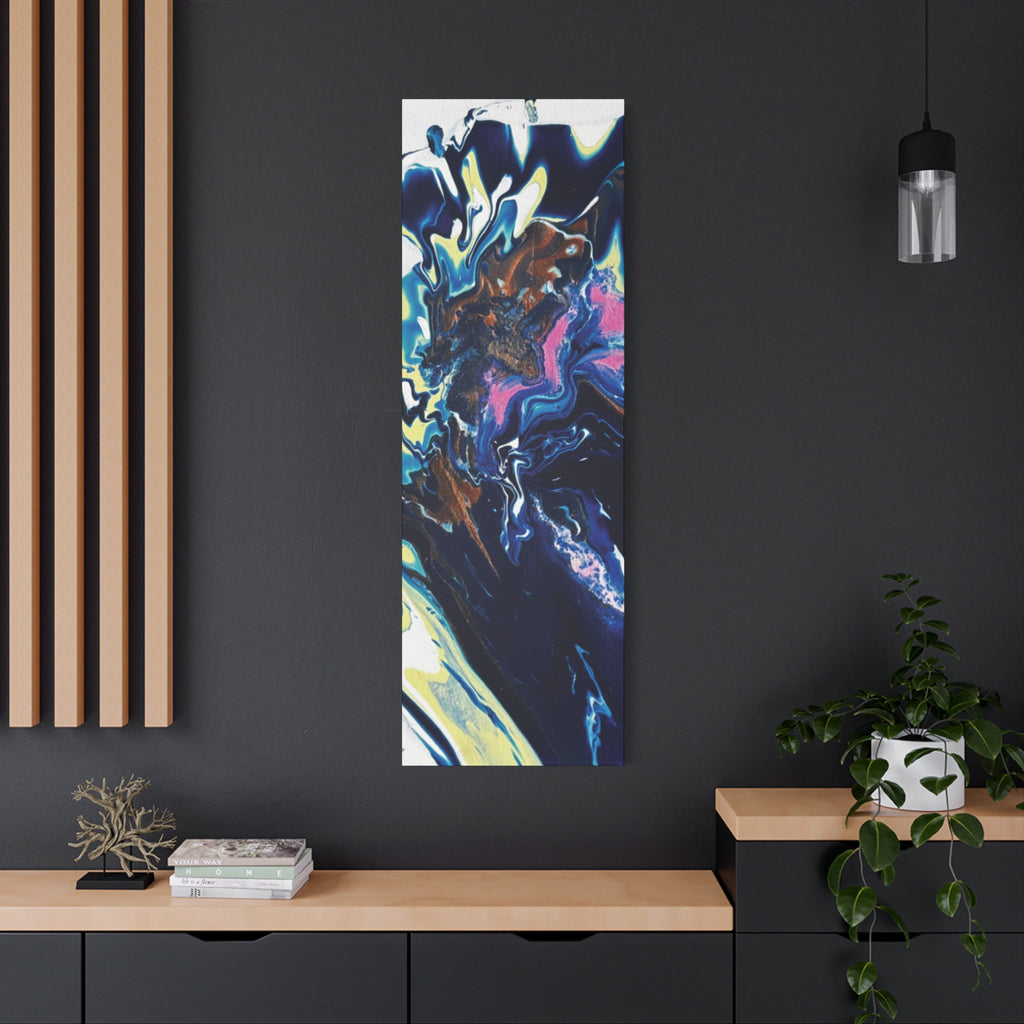 Change Abstract Blue Fluid Art Matte Canvas Print (Stretched Wall Art)