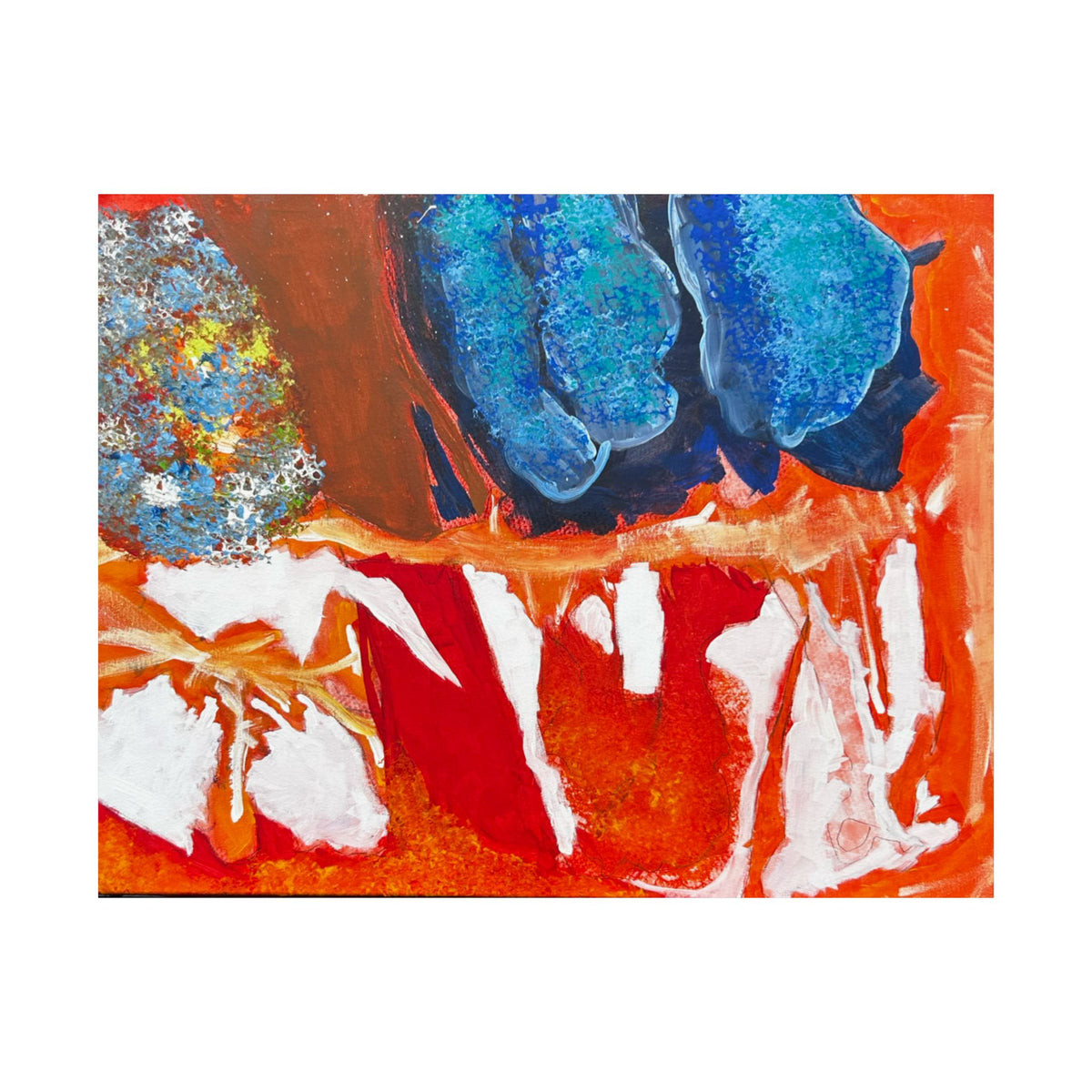 Abstract Color Splash Matte Poster Vibrant Horizontal Modern Wall Art
