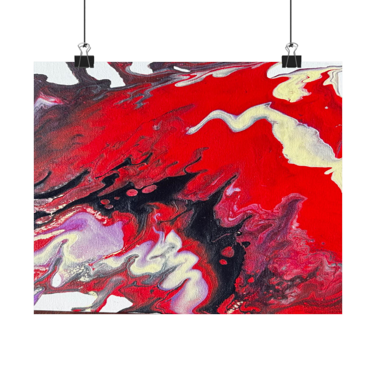 Power Abstract Red Fluid Art Matte Poster (Horizontal)