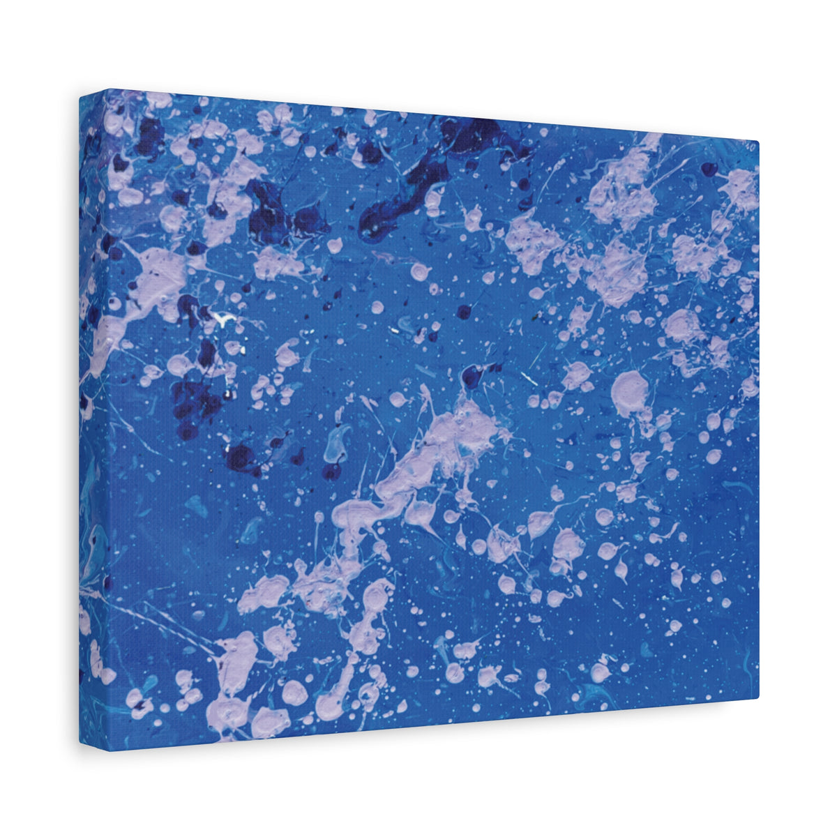 Blue Abstract Splatter Canvas Print  Dots (Matte Stretched 1.25")