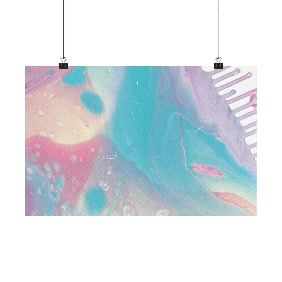 Abstract Pastel Ocean Matte Horizontal Poster Animal Calming Nursery & Bedroom Wall Art