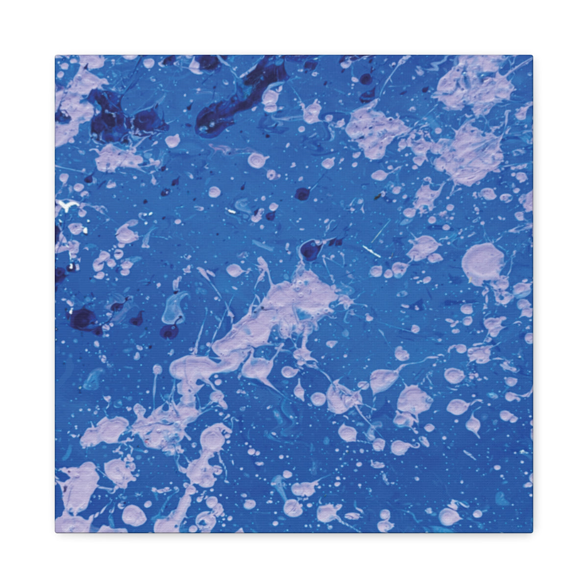 Blue Abstract Splatter Canvas Print  Dots (Matte Stretched 1.25")