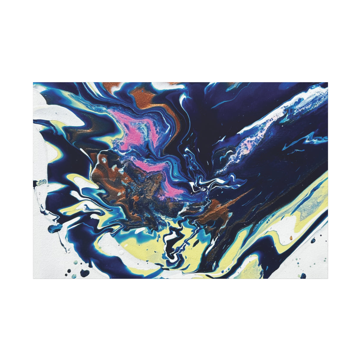 Change Abstract Blue Fluid Art Matte Canvas Print (Stretched Wall Art)