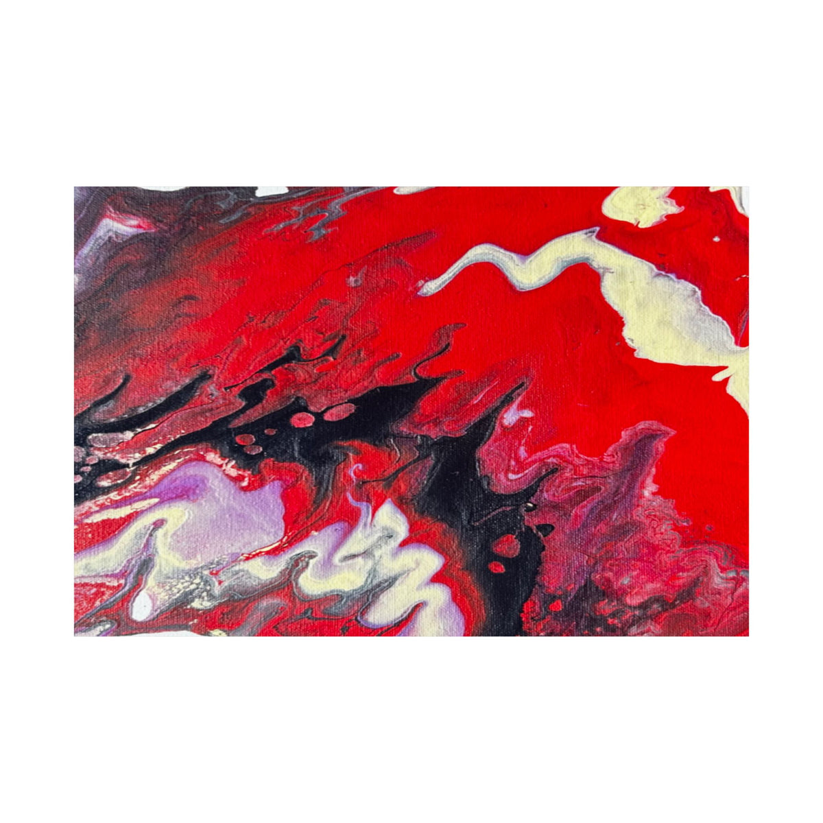 Power Abstract Red Fluid Art Matte Poster (Horizontal)