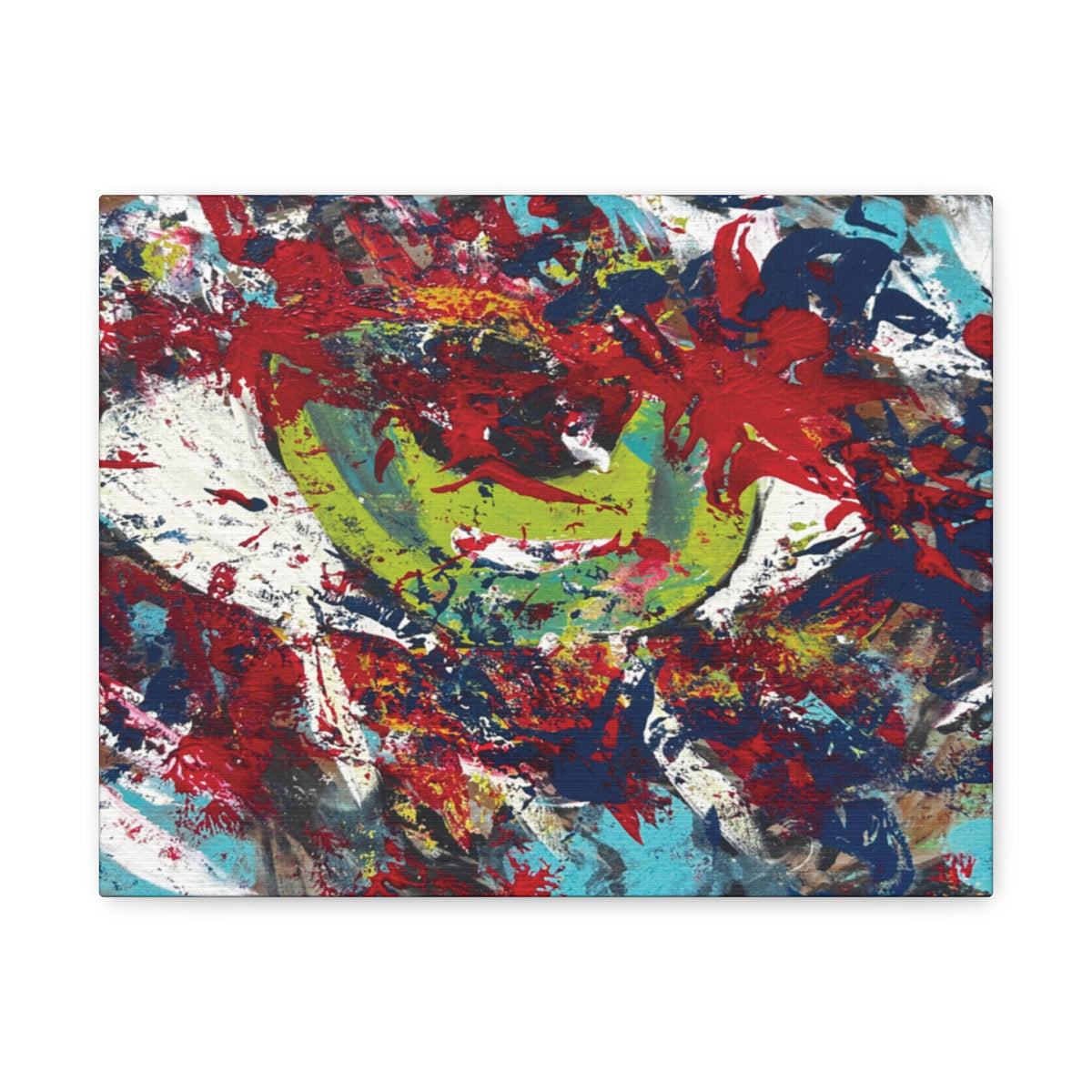 Abstract Burst Matte Canvas Print Eye Colorful Modern Wall Art, Stretched 1.25"