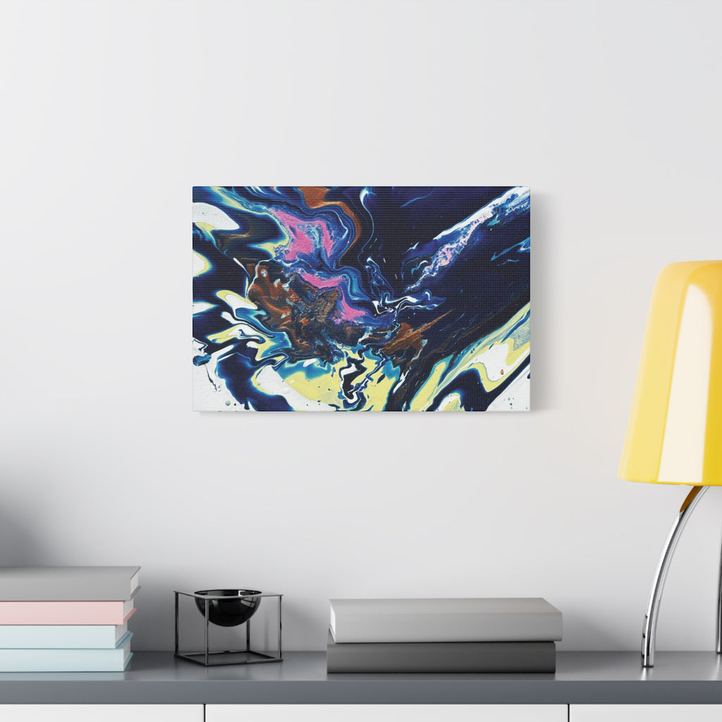 Change Abstract Blue Fluid Art Matte Canvas Print (Stretched Wall Art)