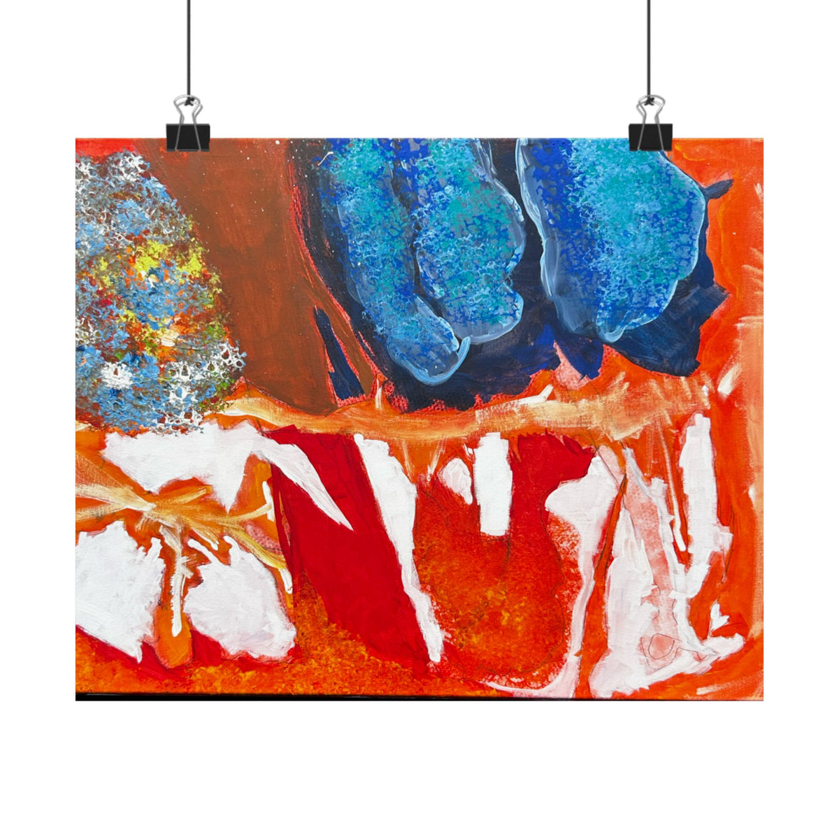 Abstract Color Splash Matte Poster Vibrant Horizontal Modern Wall Art