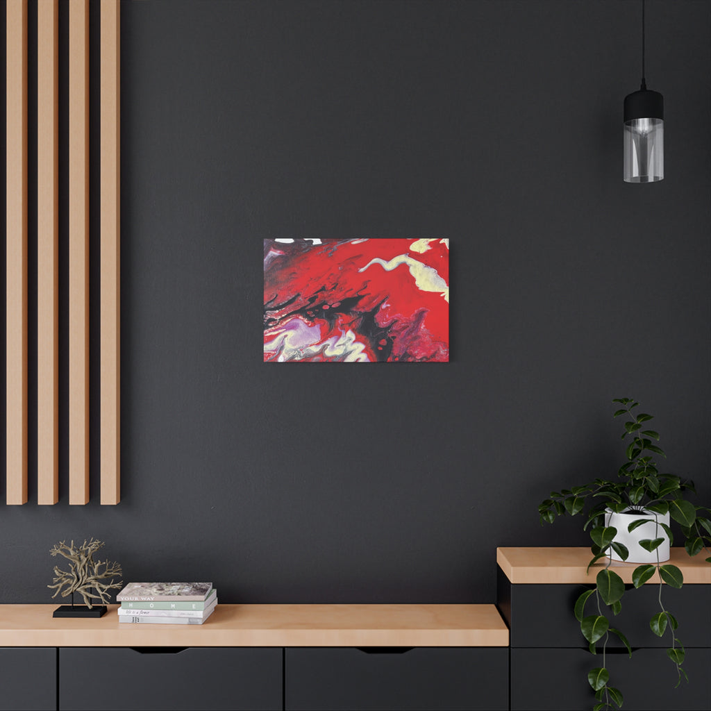 Power Abstract Red Fluid Art Canvas Print (Matte Stretched 1.25")