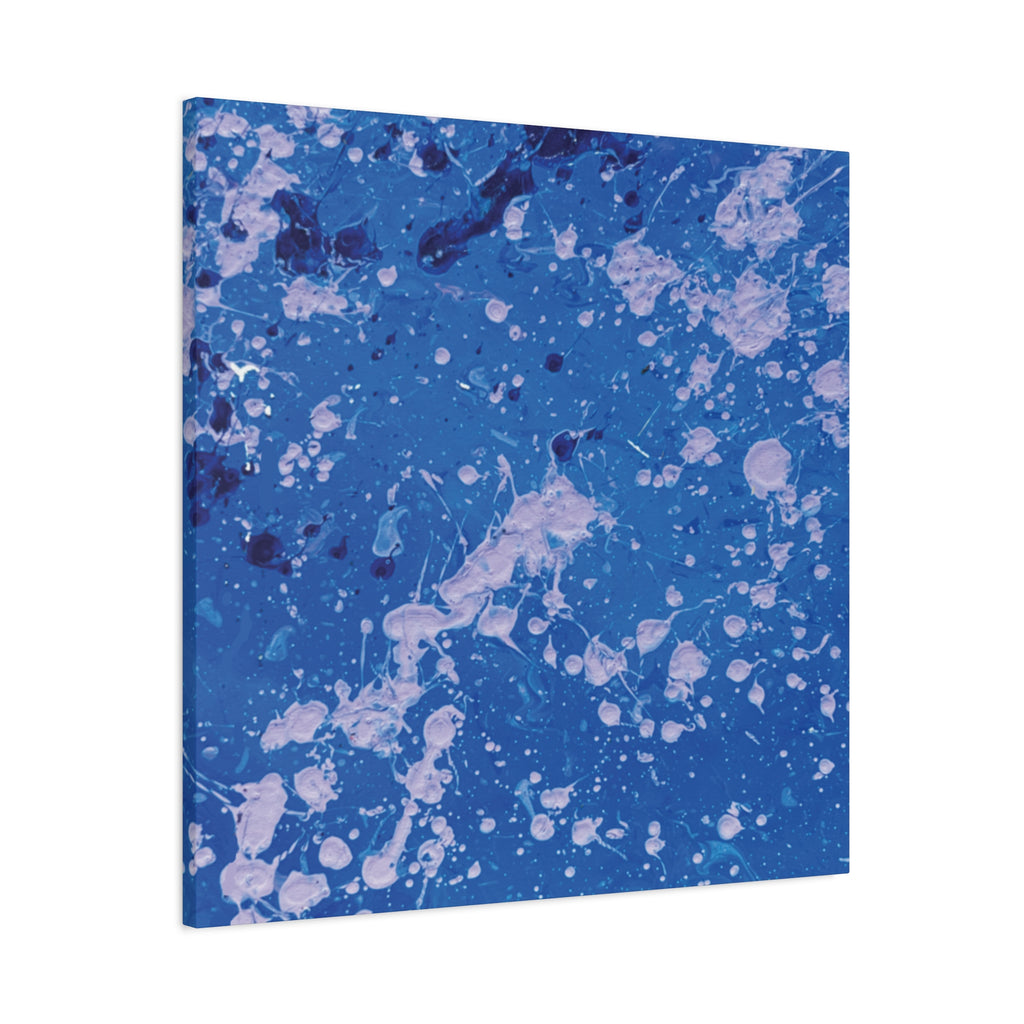 Blue Abstract Splatter Canvas Print  Dots (Matte Stretched 1.25")