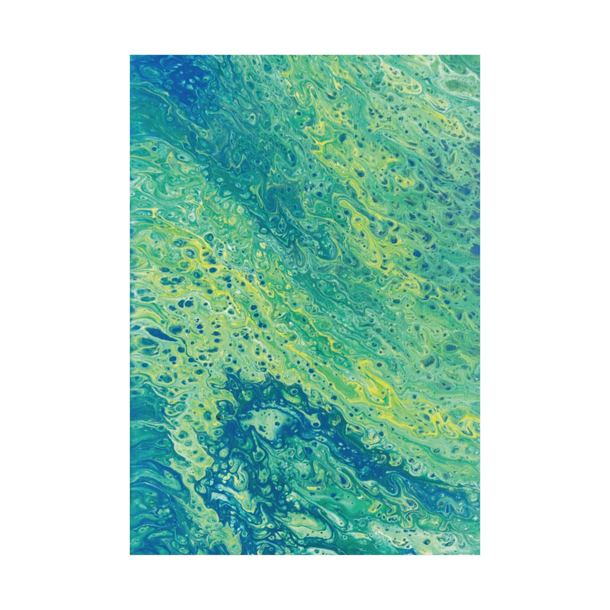 Moss Abstract Ocean Flow Matte Poster (Blue-Green Vertical Fluid Art)