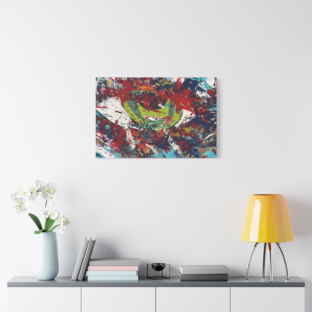 Abstract Burst Matte Canvas Print Eye Colorful Modern Wall Art, Stretched 1.25"