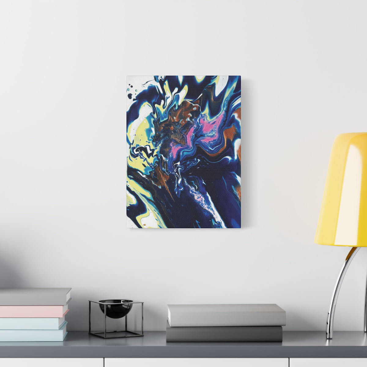 Change Abstract Blue Fluid Art Matte Canvas Print (Stretched Wall Art)