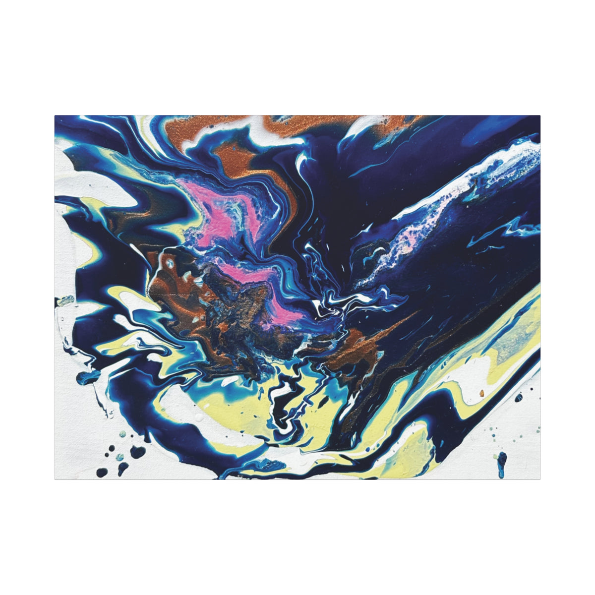 Change Abstract Blue Fluid Art Matte Canvas Print (Stretched Wall Art)