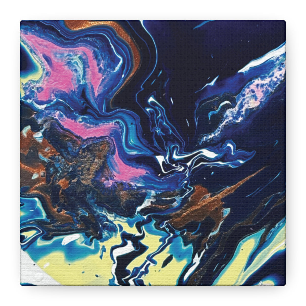 Change Abstract Blue Fluid Art Matte Canvas Print (Stretched Wall Art)