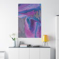 Abstract Purple Waves Matte Stretched Canvas Print