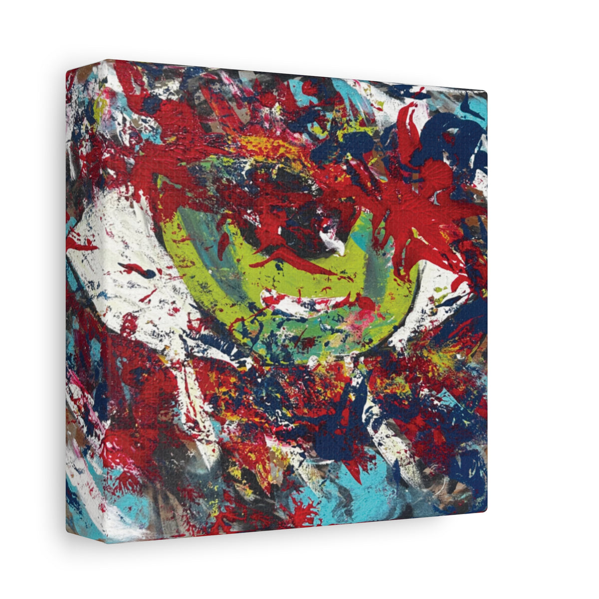 Abstract Burst Matte Canvas Print Eye Colorful Modern Wall Art, Stretched 1.25"