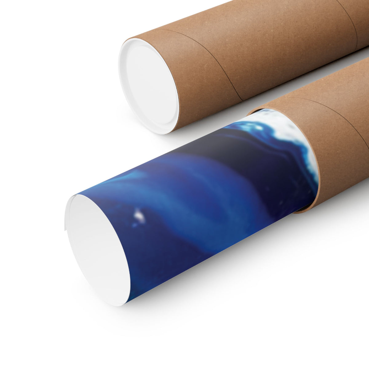Change Abstract Blue Swirl Matte Poster (Vertical Fluid Art Wall Print)