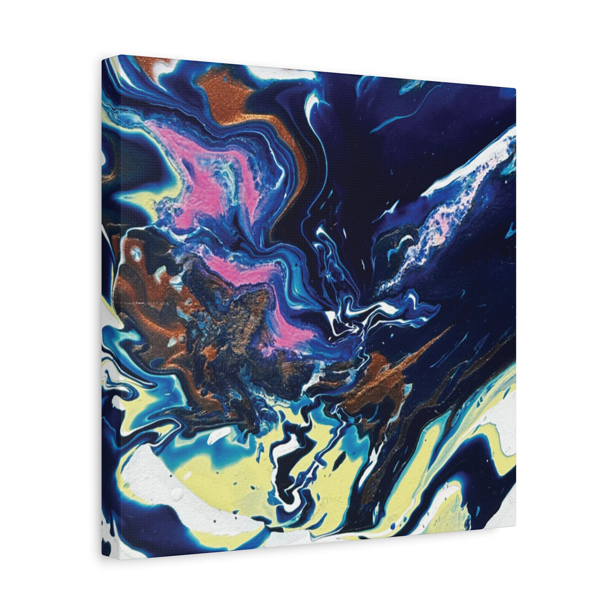 Change Abstract Blue Fluid Art Matte Canvas Print (Stretched Wall Art)