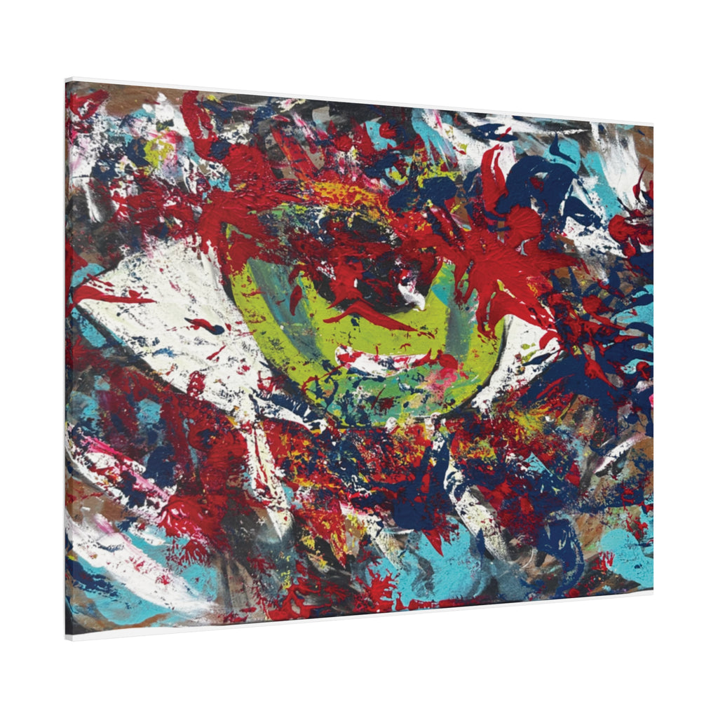 Abstract Burst Matte Canvas Print Eye Colorful Modern Wall Art, Stretched 1.25"