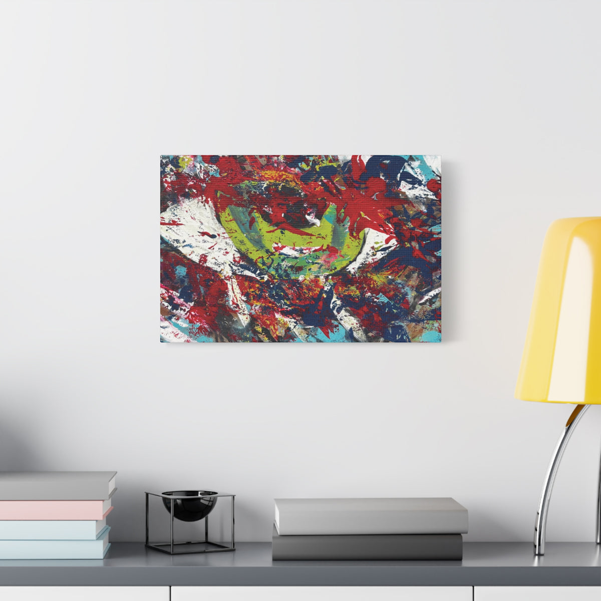 Abstract Burst Matte Canvas Print Eye Colorful Modern Wall Art, Stretched 1.25"