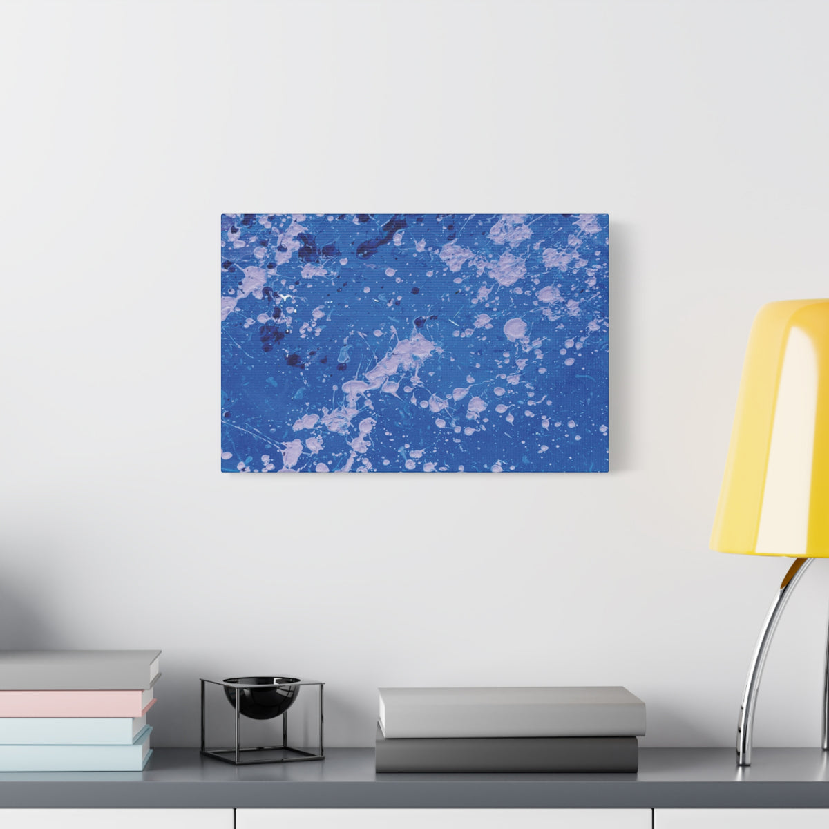 Blue Abstract Splatter Canvas Print  Dots (Matte Stretched 1.25")