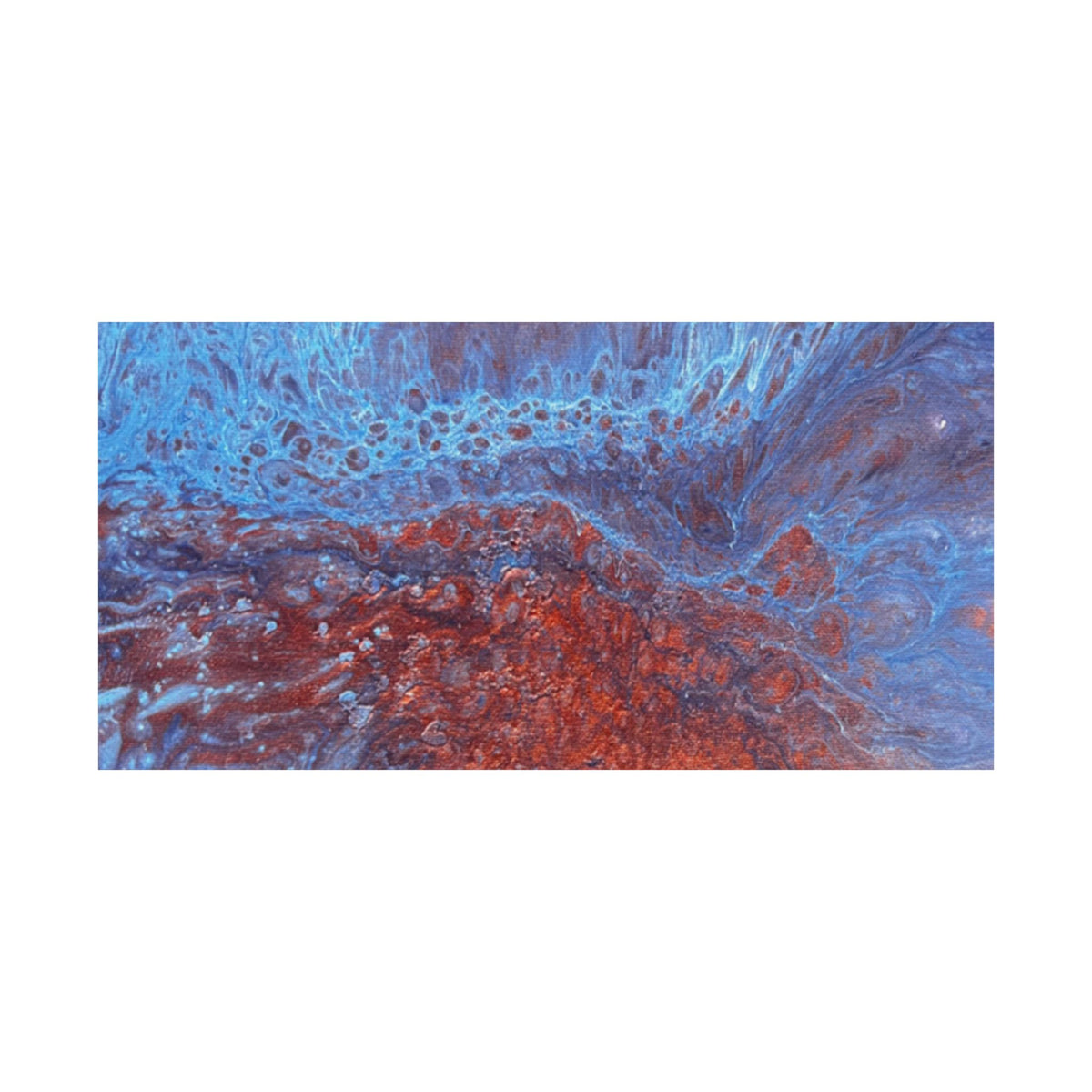 WAVE Abstract Oceanic Pour Art Matte Horizontal Poster