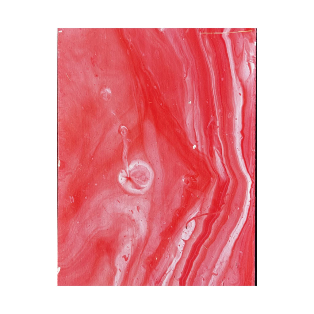 Red Marble Mars Matte Vertical Poster Abstract Red & Cream Wall Art