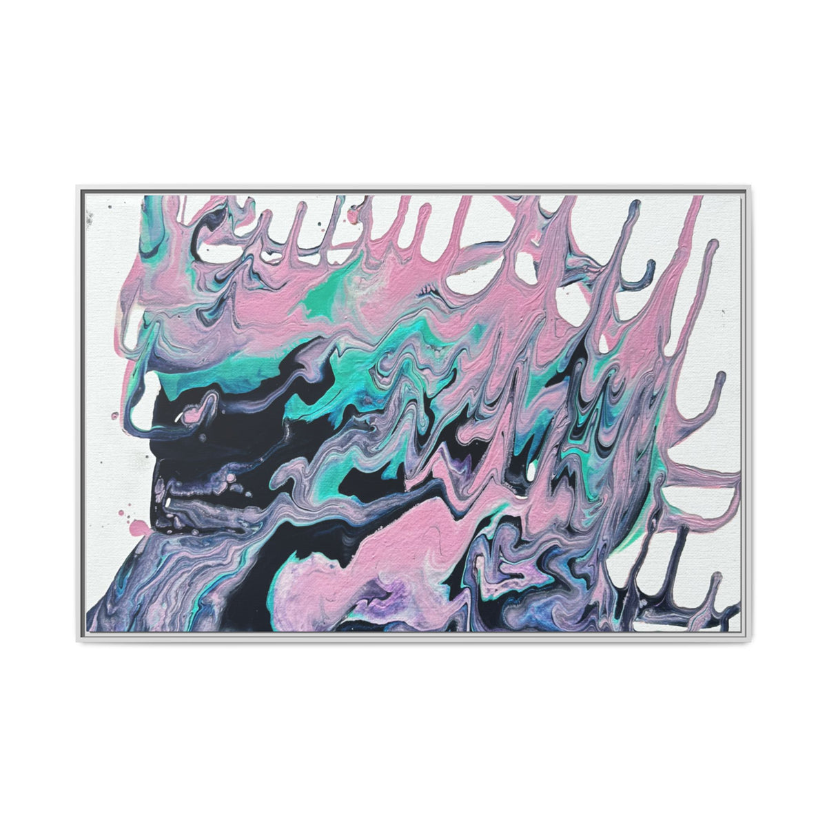 Abstract Pastel Drip Canvas Print (Framed)