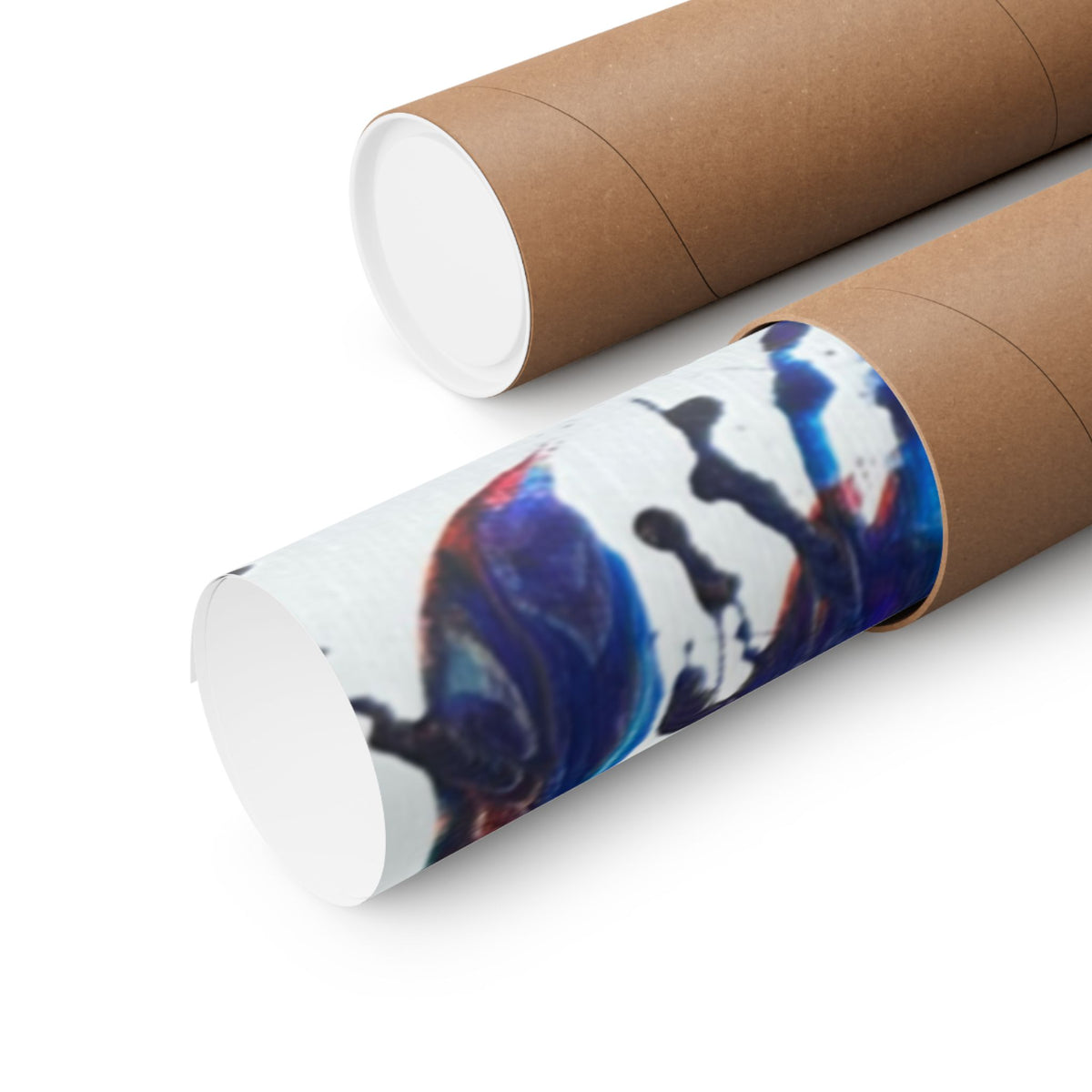 Abstract Red & Blue Matte Poster Universe Horizontal Modern Art Print