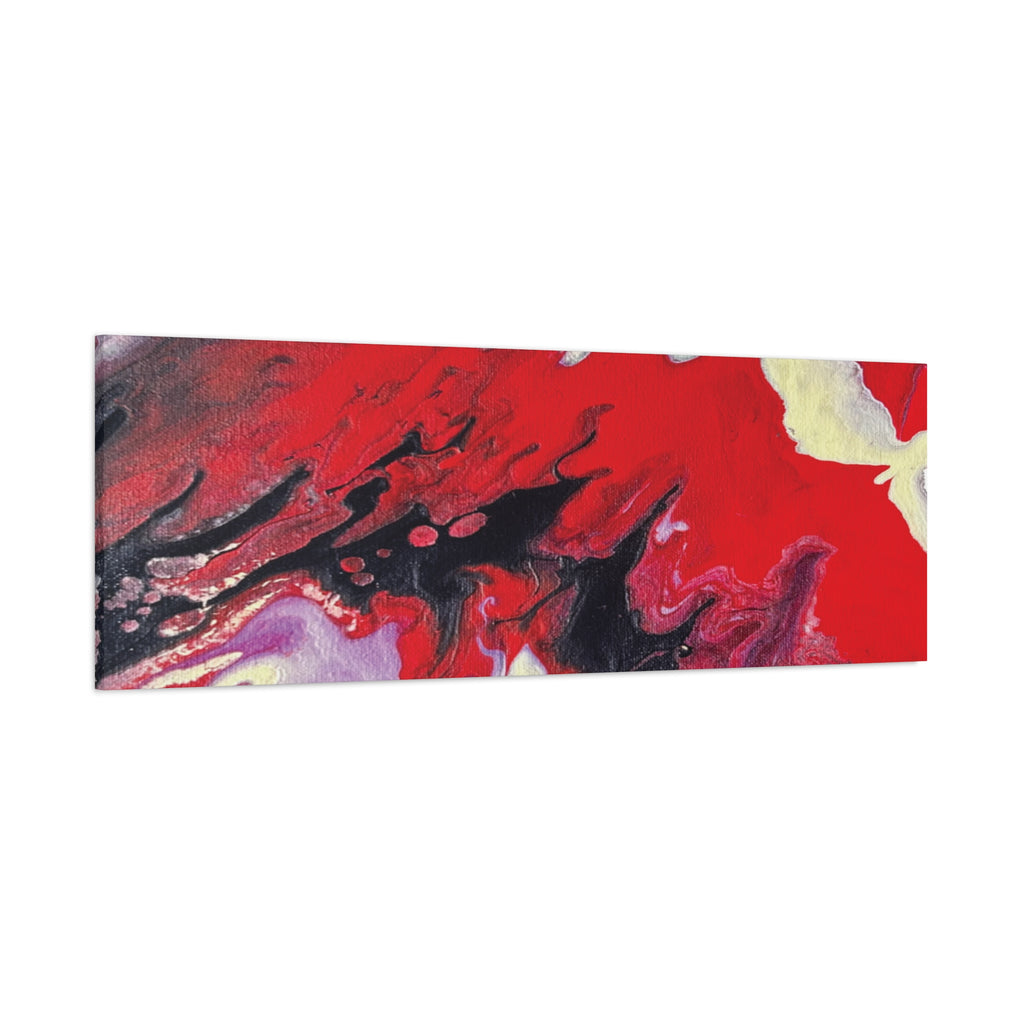 Power Abstract Red Fluid Art Canvas Print (Matte Stretched 1.25")
