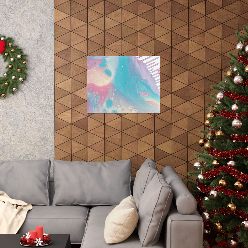 Abstract Pastel Ocean Matte Horizontal Poster Animal Calming Nursery & Bedroom Wall Art