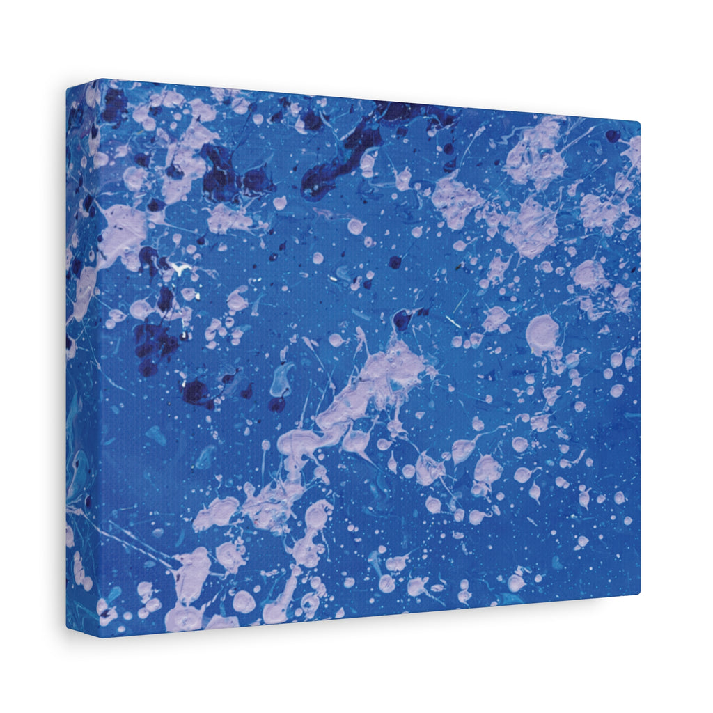 Blue Abstract Splatter Canvas Print  Dots (Matte Stretched 1.25")