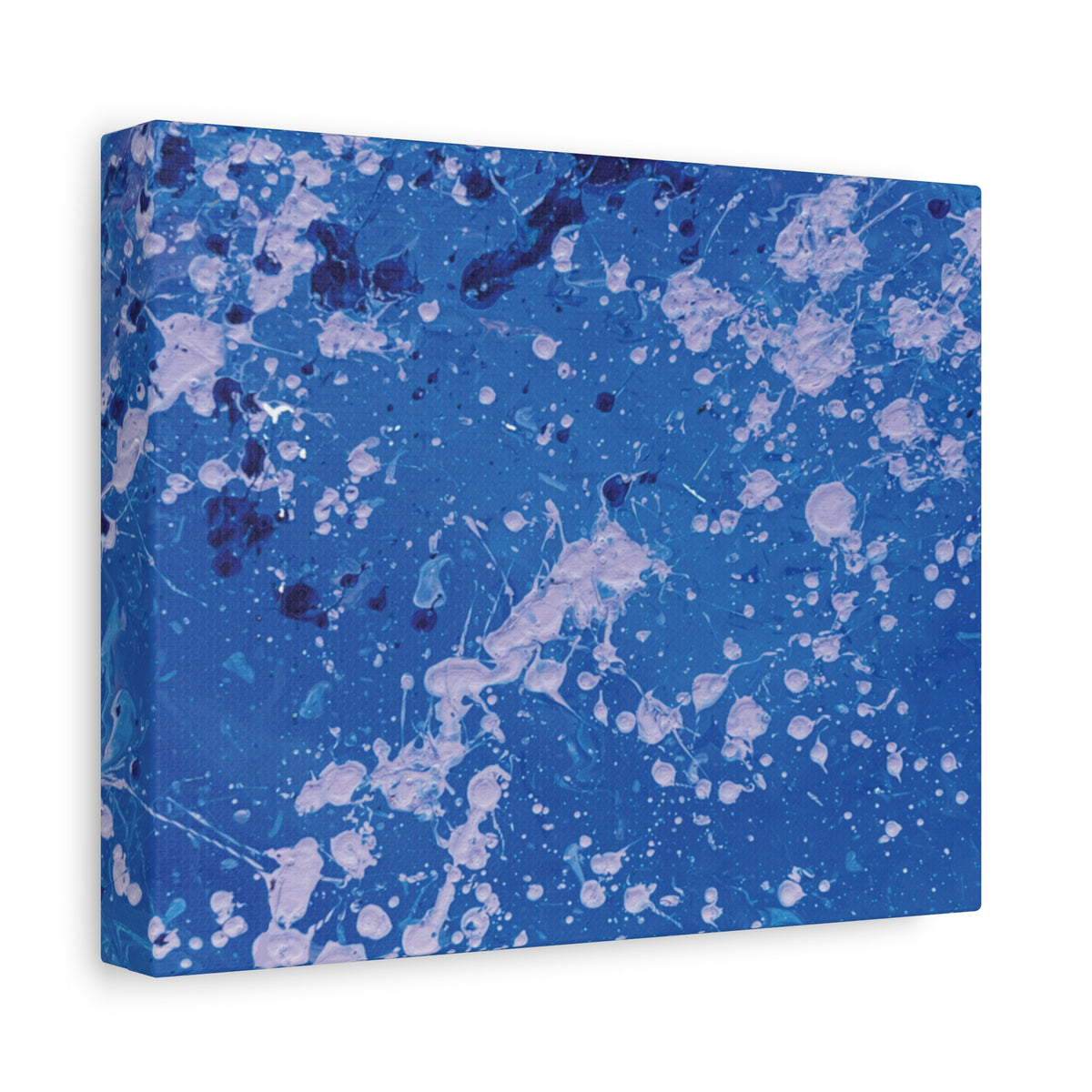 Blue Abstract Splatter Canvas Print  Dots (Matte Stretched 1.25")