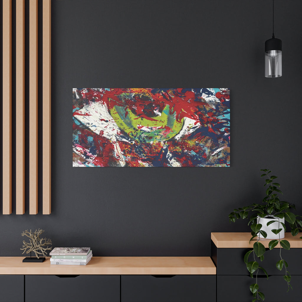 Abstract Burst Matte Canvas Print Eye Colorful Modern Wall Art, Stretched 1.25"