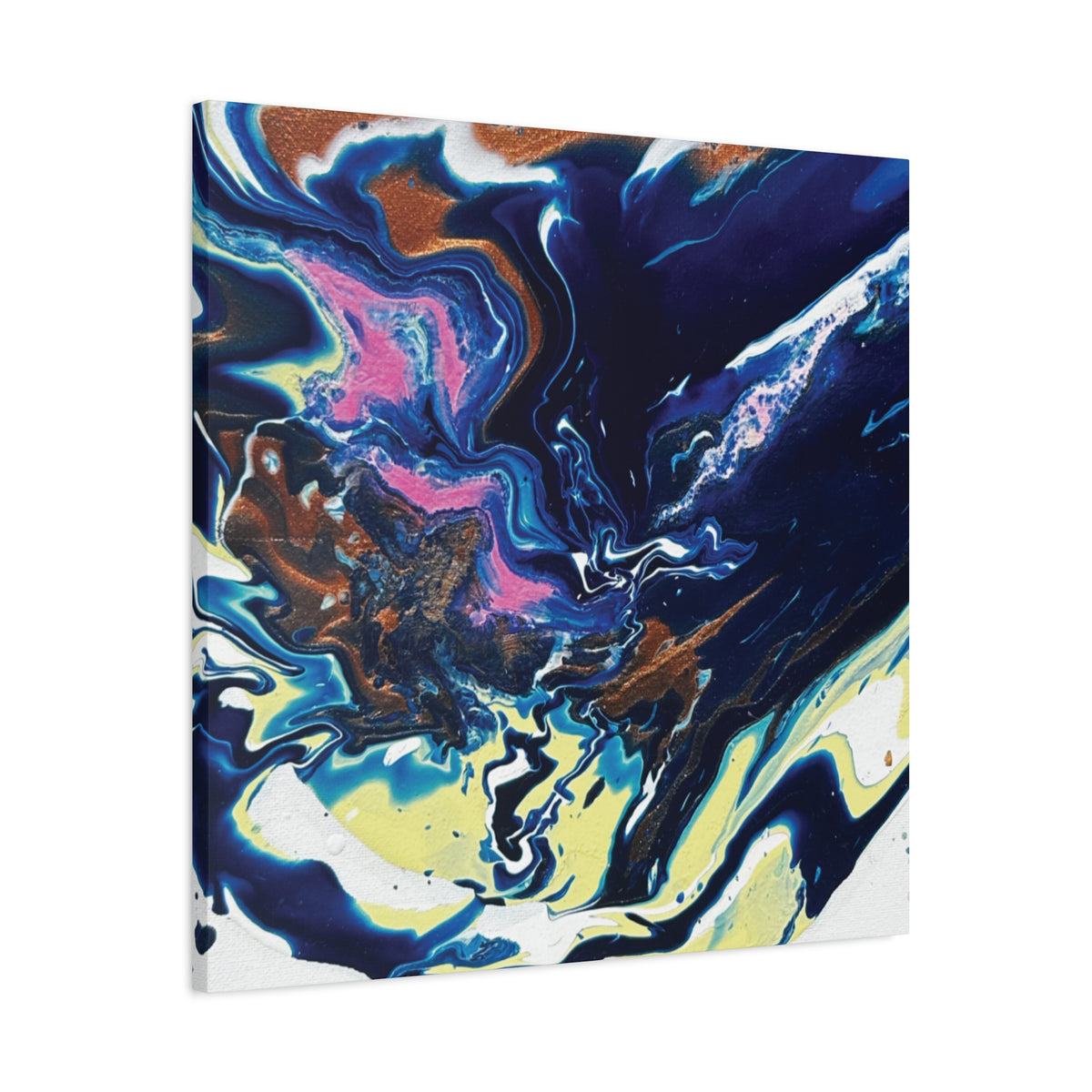 Change Abstract Blue Fluid Art Matte Canvas Print (Stretched Wall Art)