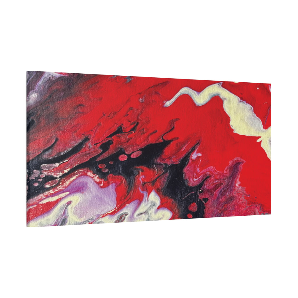 Power Abstract Red Fluid Art Canvas Print (Matte Stretched 1.25")