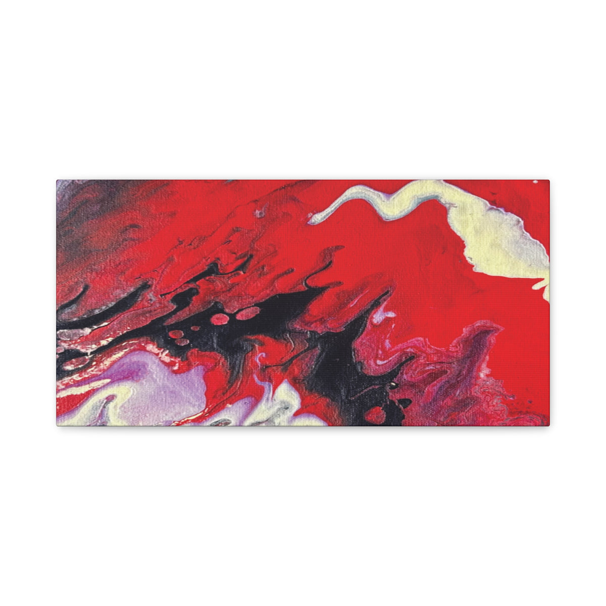 Power Abstract Red Fluid Art Canvas Print (Matte Stretched 1.25")