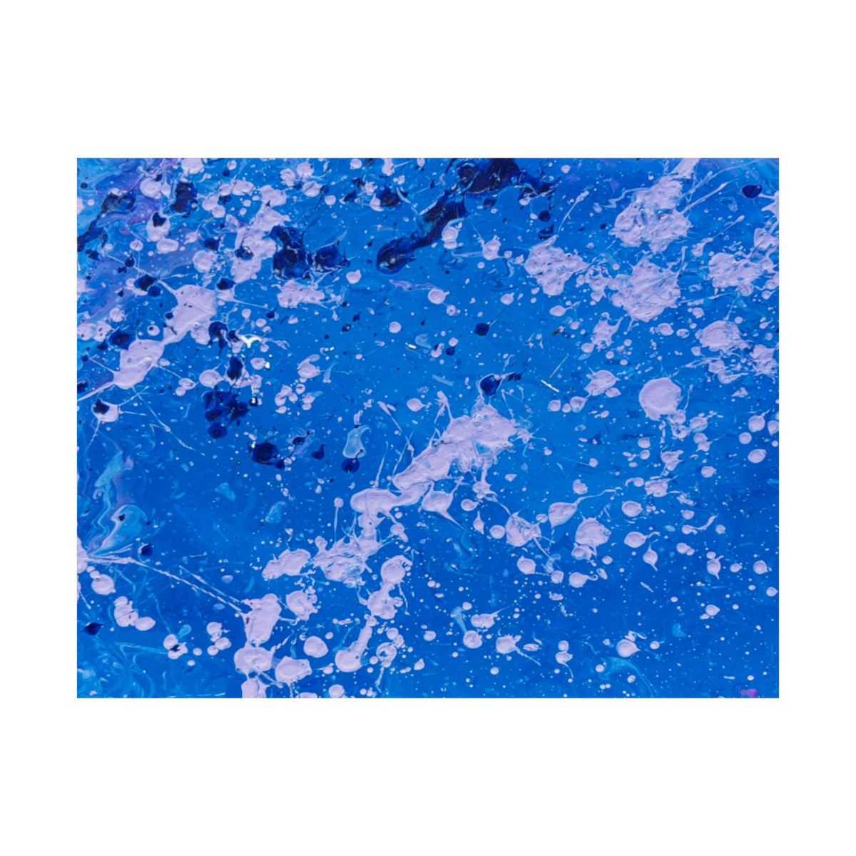 Blue Abstract Splash Matte Poster Horizontal Ocean-Inspired Art Print