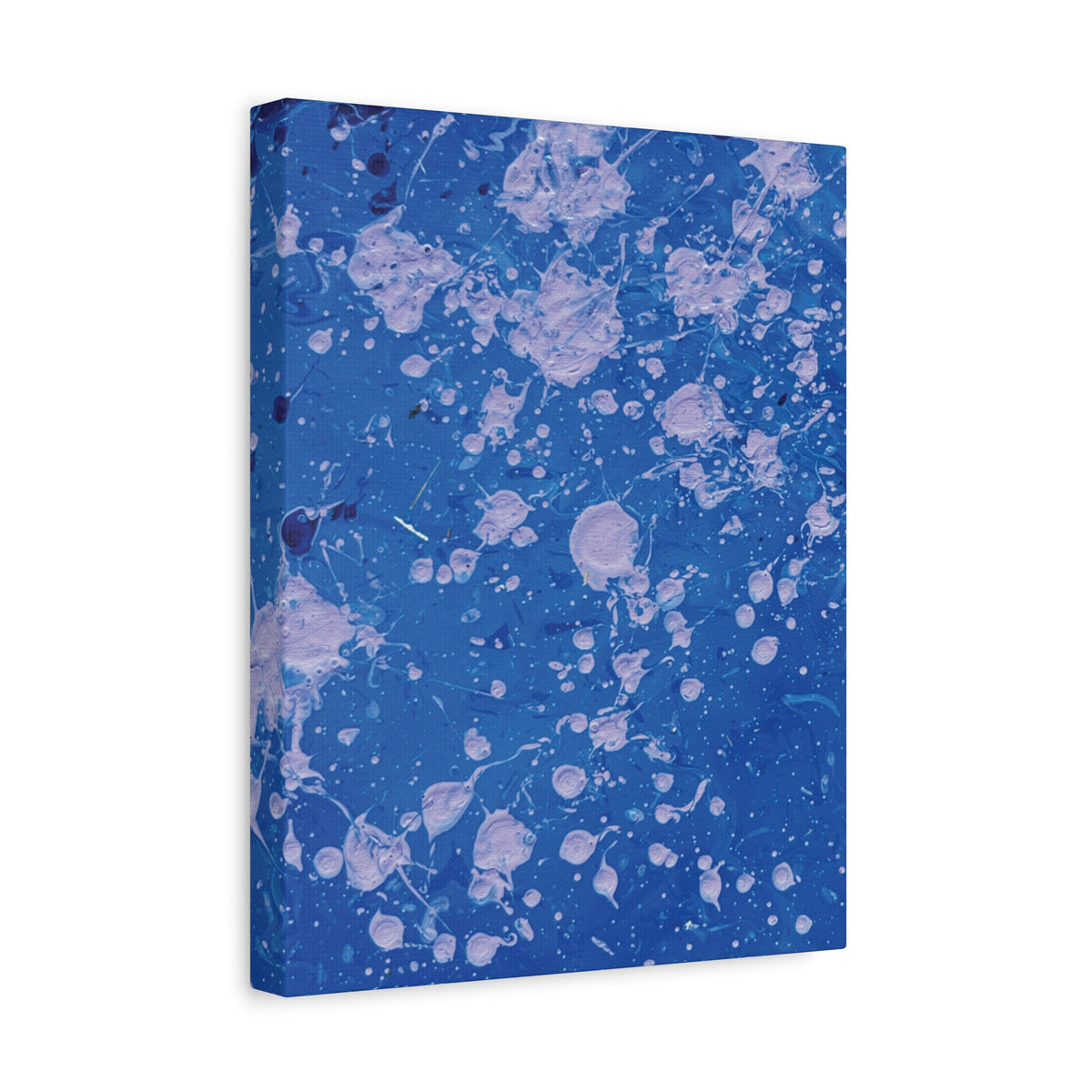 Blue Abstract Splatter Canvas Print  Dots (Matte Stretched 1.25")