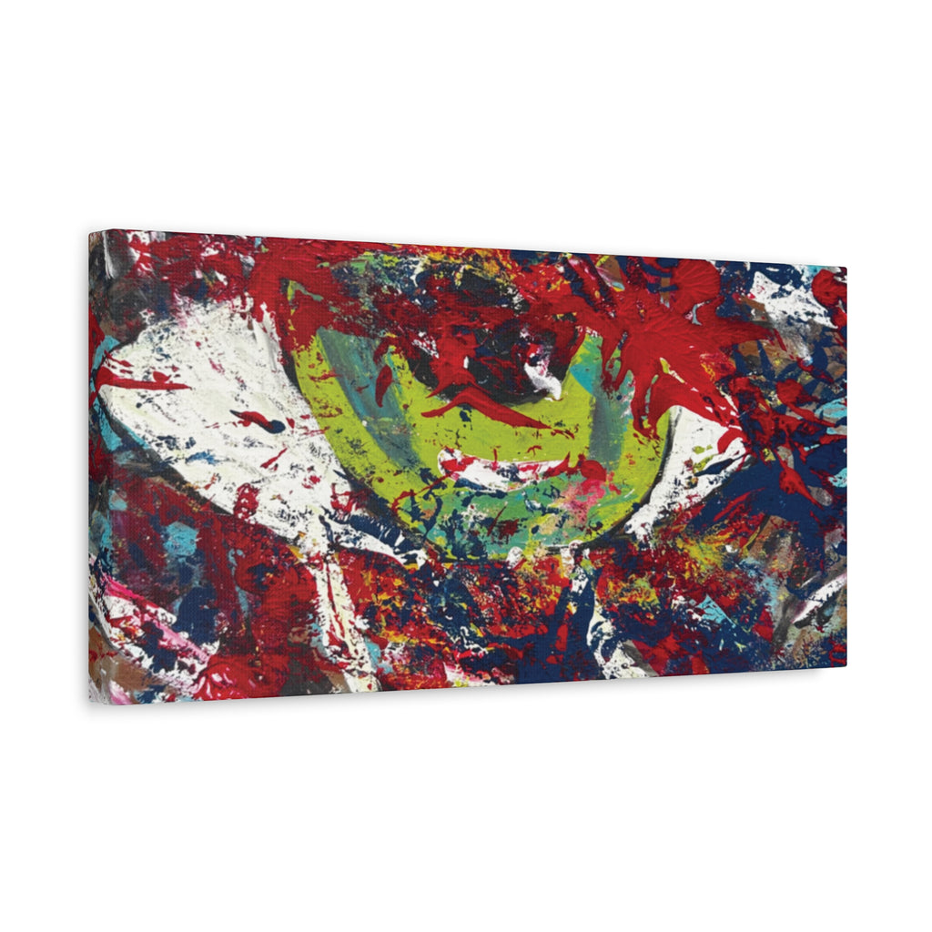 Abstract Burst Matte Canvas Print Eye Colorful Modern Wall Art, Stretched 1.25"