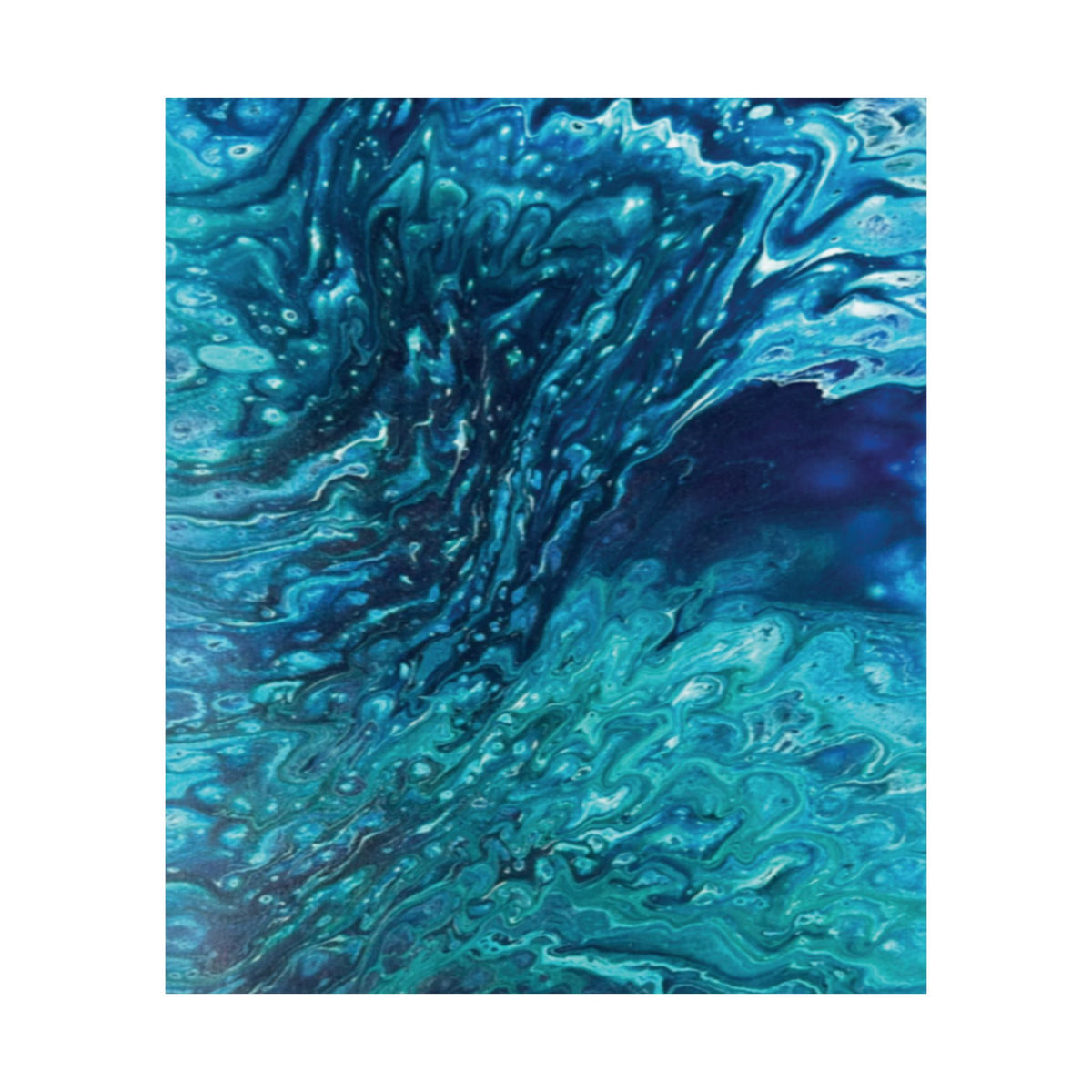 Ocean Abyss Matte Poster Abstract Teal Blue Wall Art