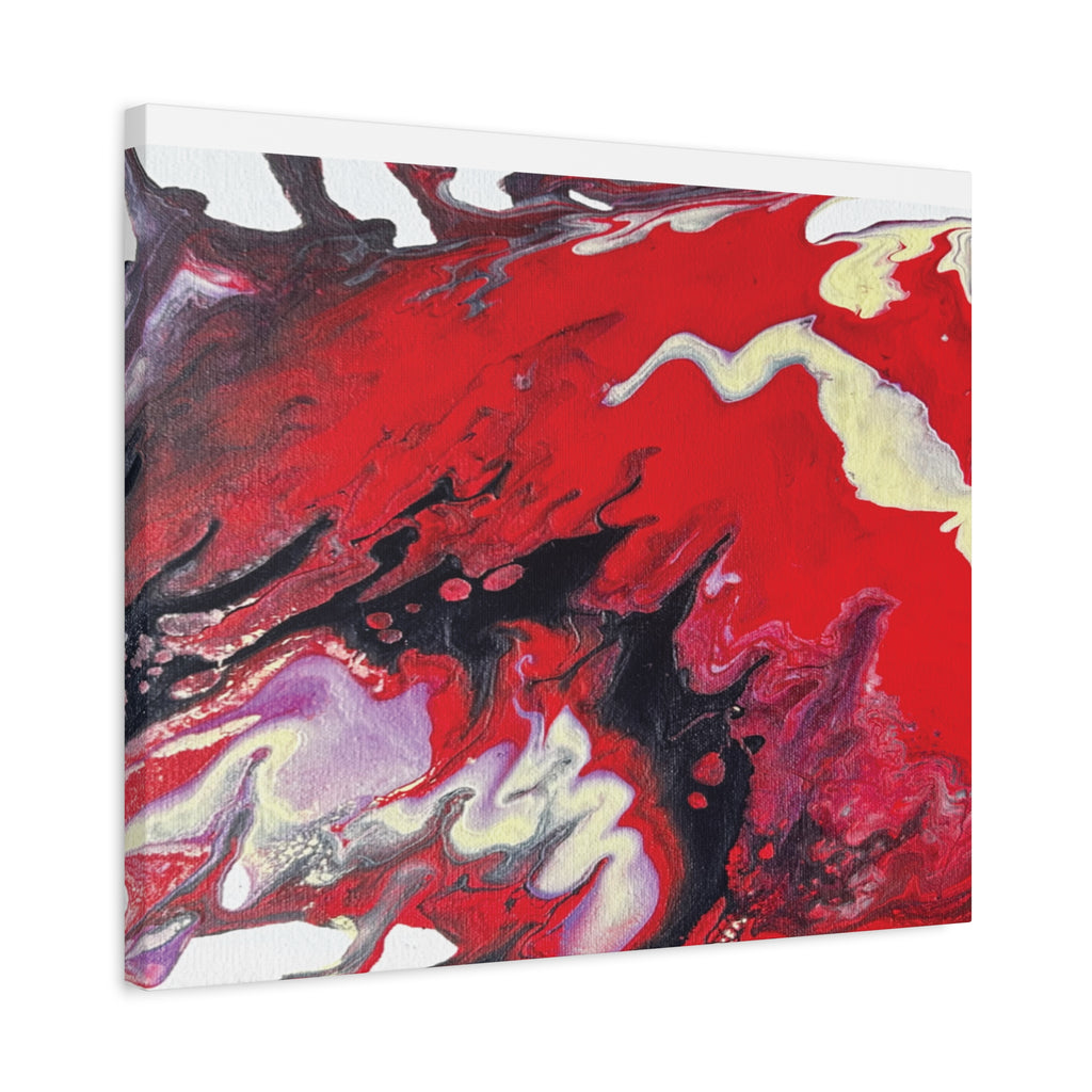 Power Abstract Red Fluid Art Canvas Print (Matte Stretched 1.25")