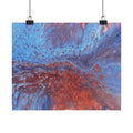 WAVE Abstract Oceanic Pour Art Matte Horizontal Poster