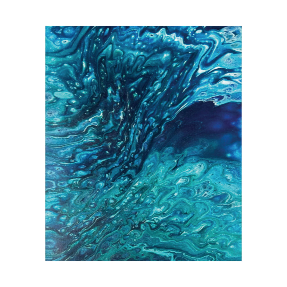 Ocean Abyss Matte Poster Abstract Teal Blue Wall Art