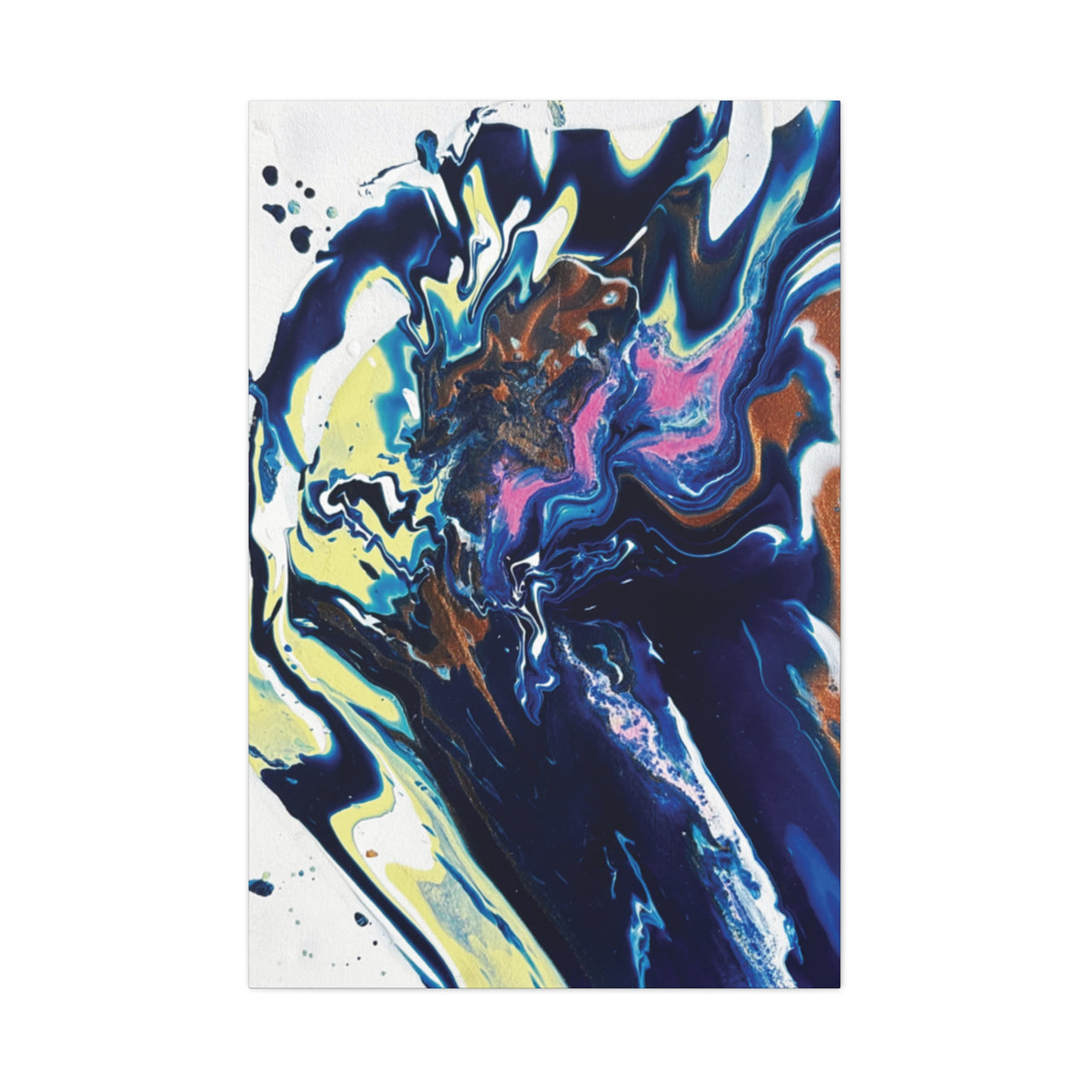 Change Abstract Blue Fluid Art Matte Canvas Print (Stretched Wall Art)