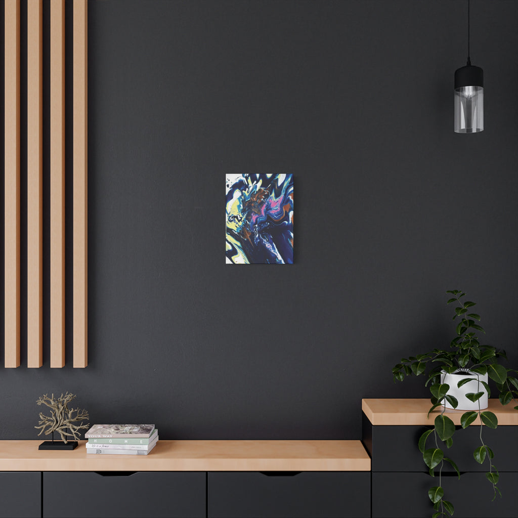 Change Abstract Blue Fluid Art Matte Canvas Print (Stretched Wall Art)