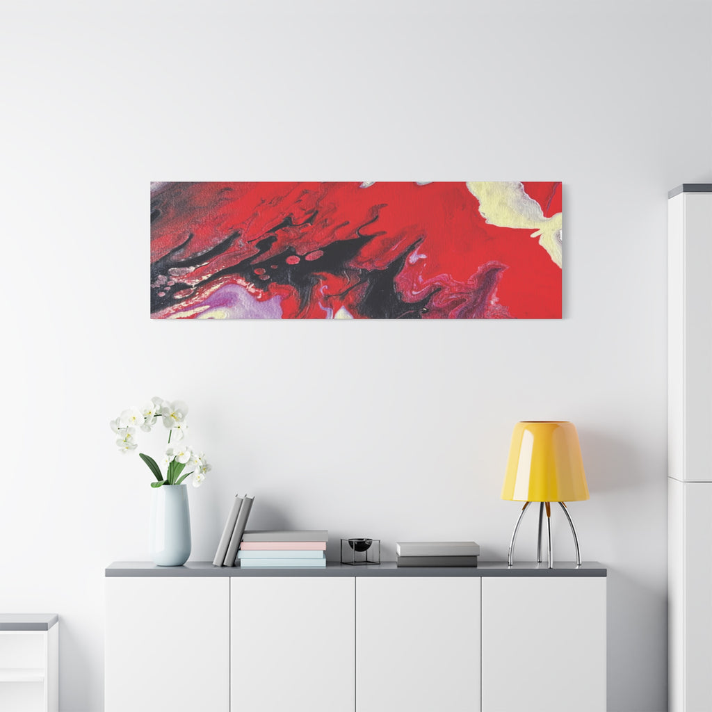 Power Abstract Red Fluid Art Canvas Print (Matte Stretched 1.25")